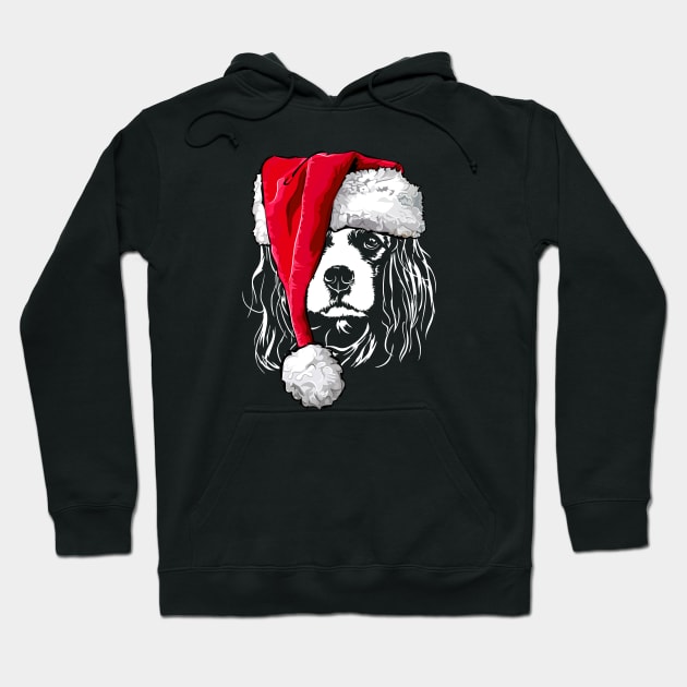 Santa Cavalier King Charles Spaniel Christmas dog mom Hoodie by wilsigns